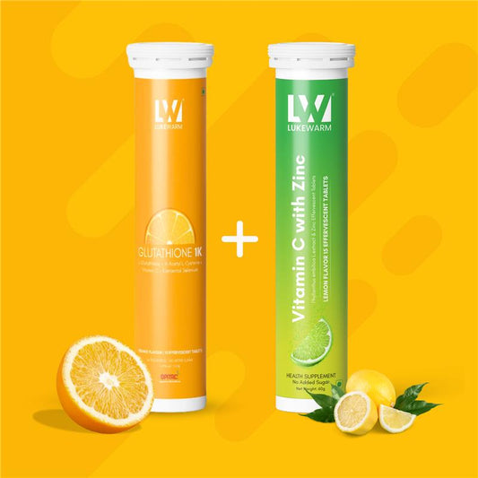 Lukewarm Glutathione 1K Orange Flavour & Vitamin C with Zinc - Lukewarm