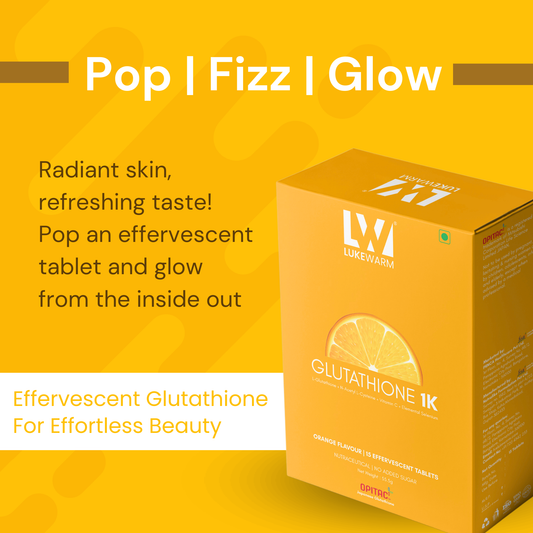 Lukewarm Glutathione 1K Orange Flavour & Vitamin C with Zinc + Lukewarm Sunscreen, 100ml - Lukewarm