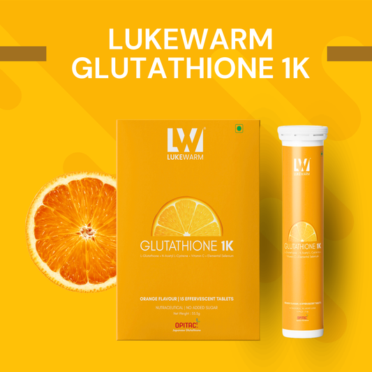 Lukewarm Glutathione 1K Orange Flavour & Vitamin C with Zinc + Lukewarm Sunscreen, 100ml - Lukewarm