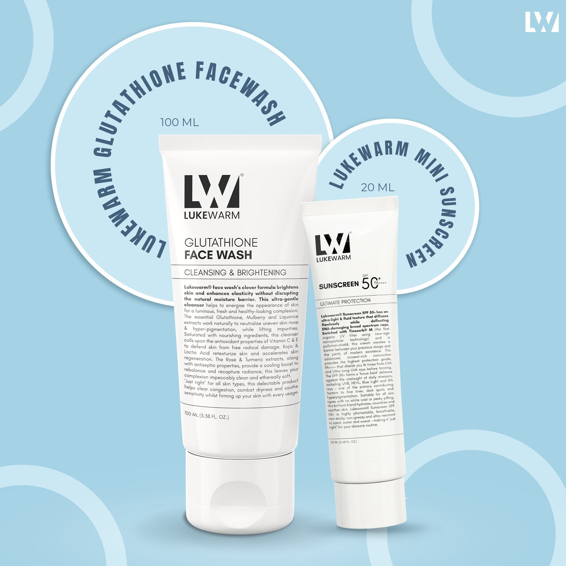 Buy Lukewarm Glutathione Face Wash, 100ml (Pack Of 2) & Get 1 Travel size Lukewarm Sunscreen Free Buy Lukewarm Glutathione Face Wash, 100ml (Pack Of 2) & Get 1 Travel size Lukewarm Sunscreen Free