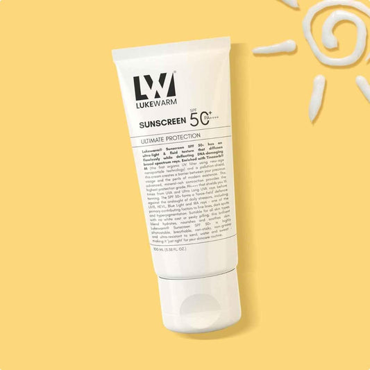 Lukewarm Sunscreen SPF 50+ PA++++, 100ml : Ultra-Light and Powerful Nanoparticle Technology with Balance of Protection & Hydration - Lukewarm