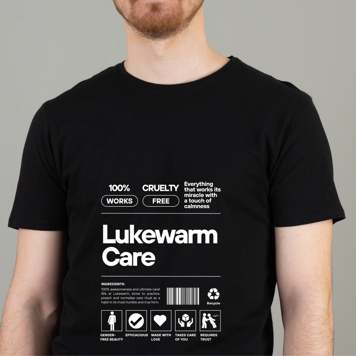 Lukewarm Black Round Neck T-shirt - Design Dusk