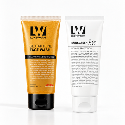 Lukewarm Face Wash & Sunscreen : Secure your Glutathione Glow with Advanced Hybrid Sunscreen SPF 50+ PA++++