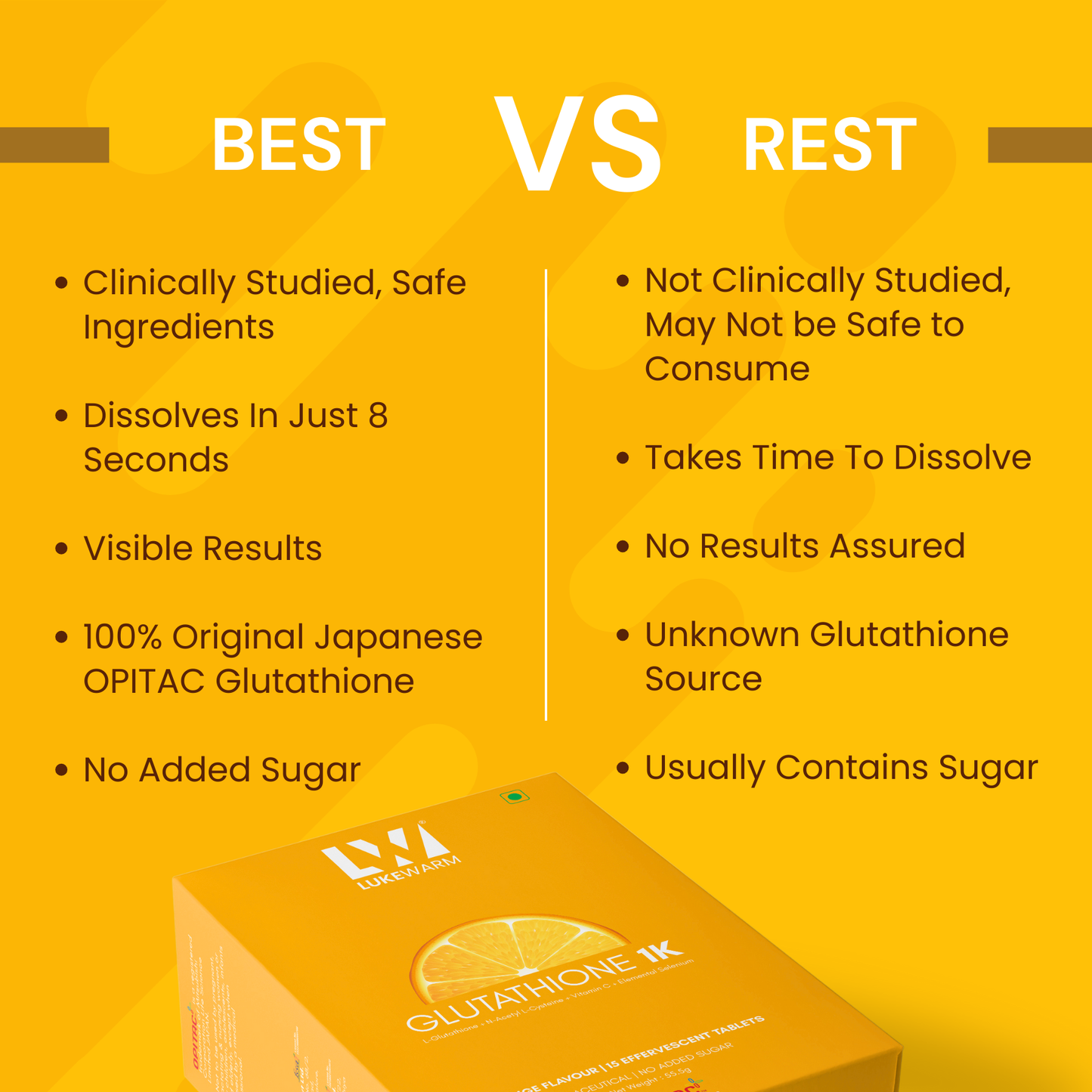 Lukewarm Glutathione 1K Orange Flavour & Vitamin C with Zinc + Lukewarm Sunscreen, 100ml - Lukewarm