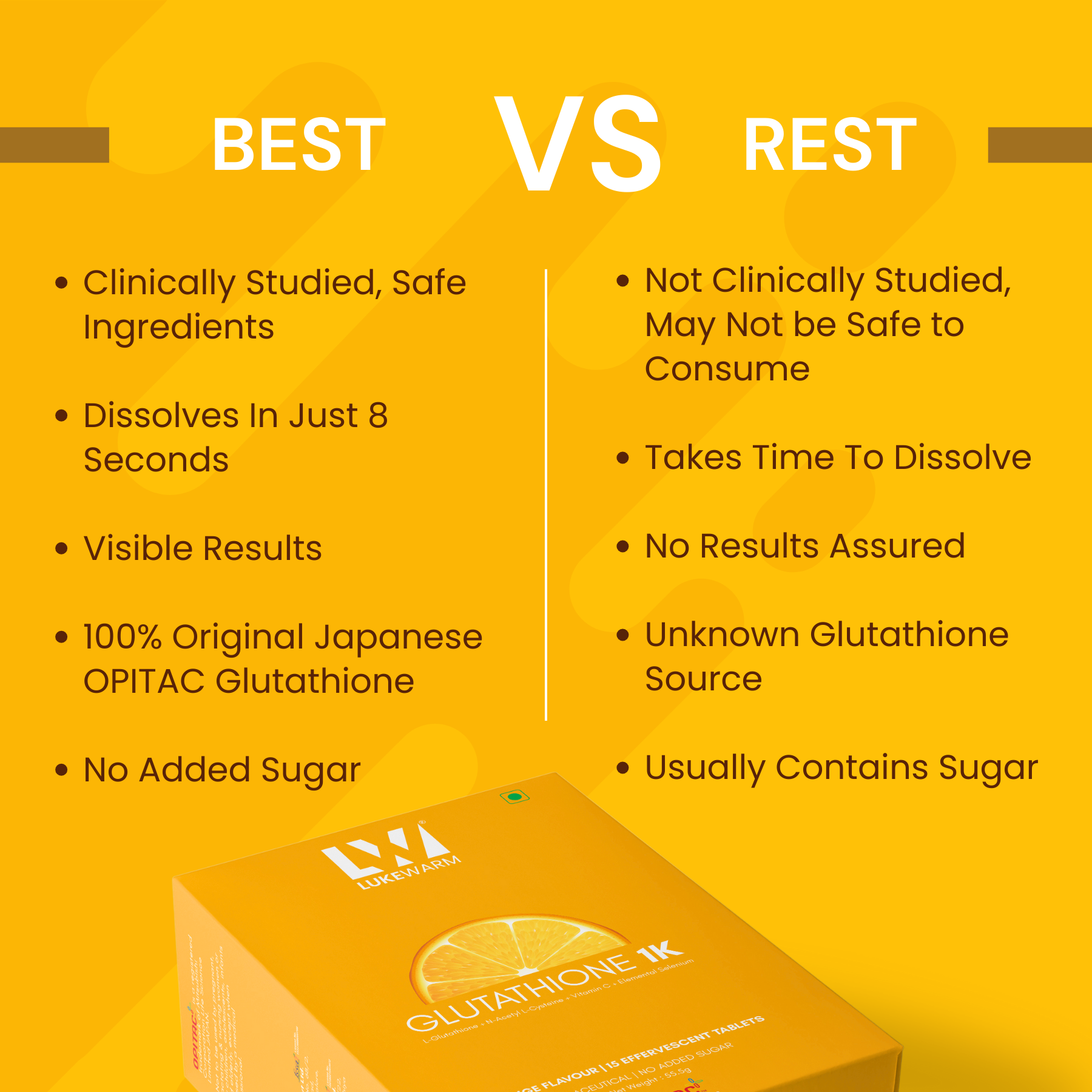 Lukewarm Glutathione 1K Orange Flavour & Vitamin C with Zinc + Lukewarm Sunscreen, 100ml - Lukewarm