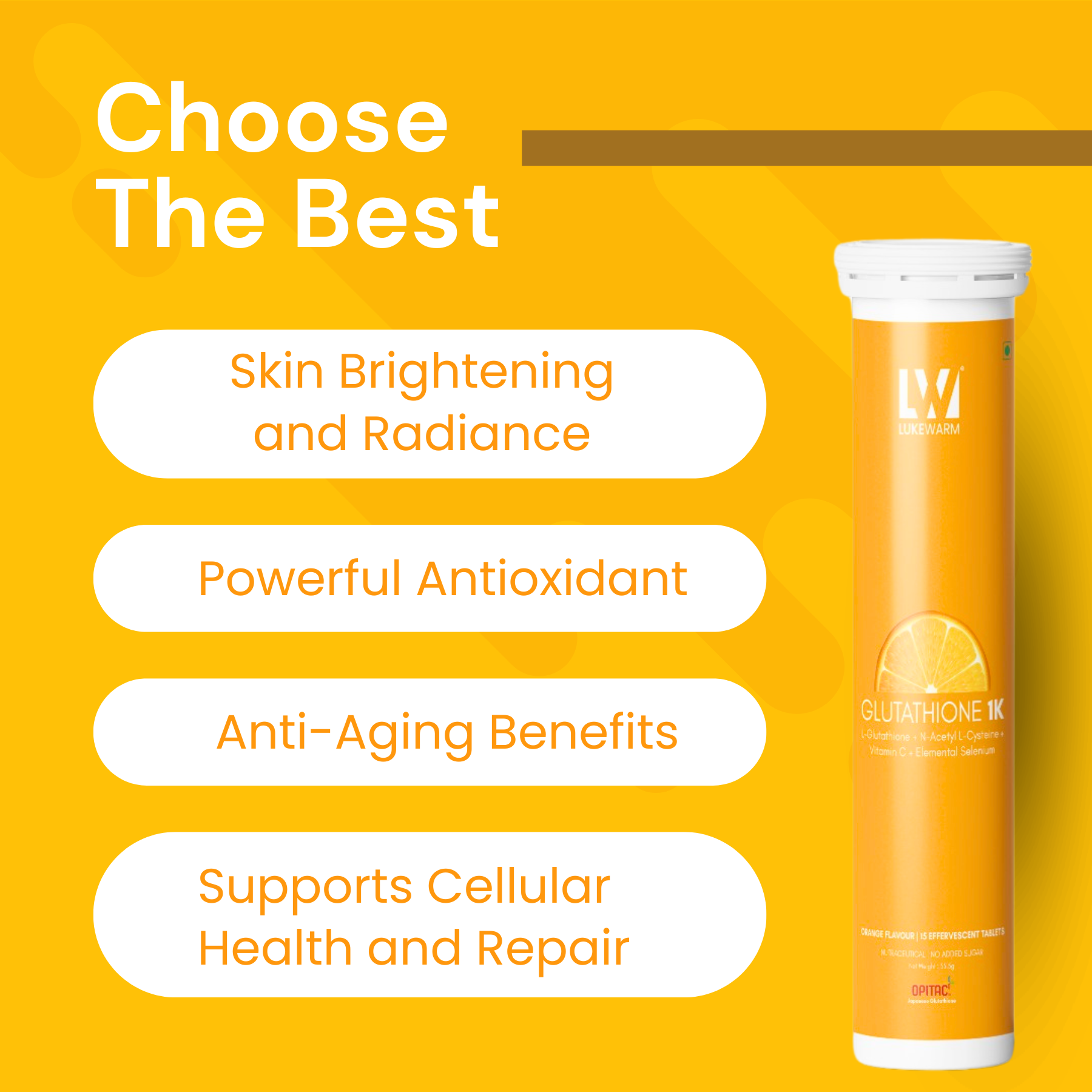 Buy Lukewarm Glutathione 1K Orange Flavour & Vitamin C with Zinc Online : ClickOnCare.com Buy Lukewarm Glutathione 1K Orange Flavour & Vitamin C with Zinc Online : ClickOnCare.com