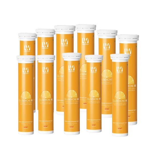 Lukewarm Glutathione 1K Orange Flavour, 15 Effervescent Tablets (Pack Of 11) - Lukewarm