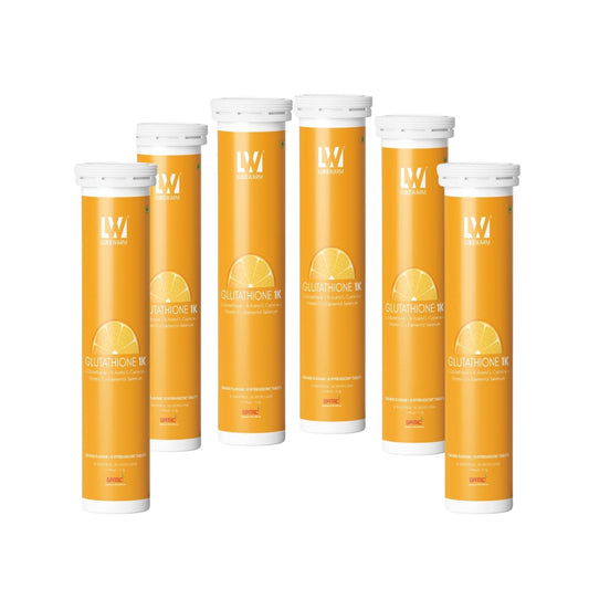 Lukewarm Glutathione 1K Orange Flavour, 15 Effervescent Tablets (Pack Of 6) - Lukewarm