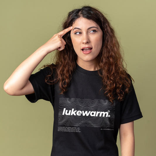 Lukewarm Black Round Neck T-shirt - Women - Elegant Lines