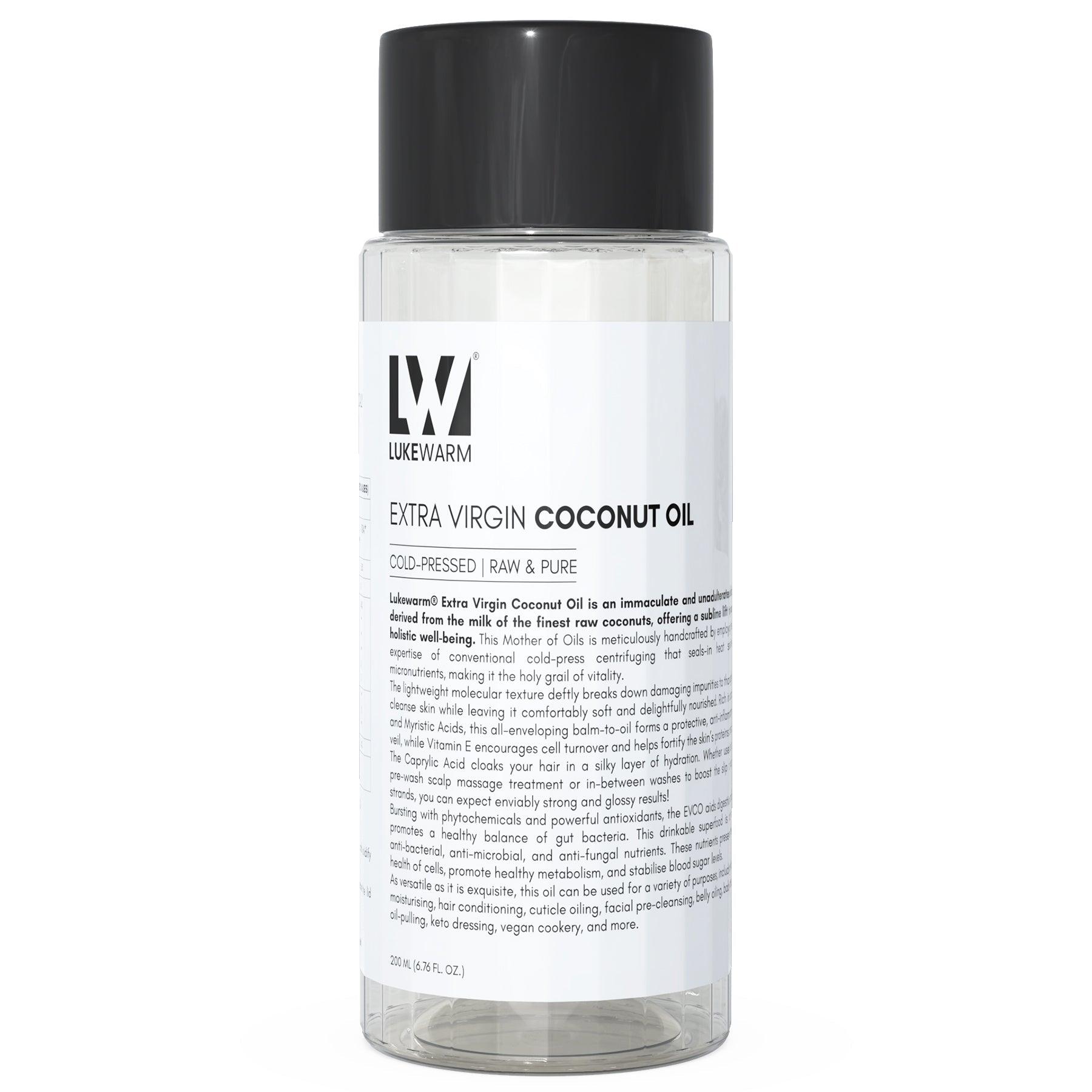 Lukewarm Extra Virgin Coconut Oil (Cold Pressed Raw & Pure), 200ml : Pure and Premium Nourishment - Inside Out - Lukewarm