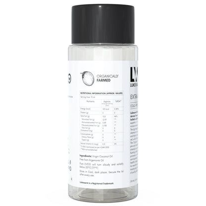Lukewarm Extra Virgin Coconut Oil (Cold Pressed Raw & Pure), 200ml : Pure and Premium Nourishment - Inside Out - Lukewarm