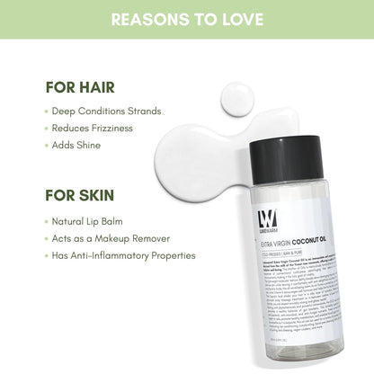 Lukewarm Extra Virgin Coconut Oil (Cold Pressed Raw & Pure), 200ml : Pure and Premium Nourishment - Inside Out - Lukewarm