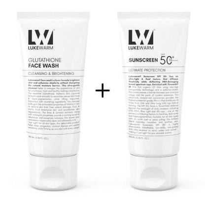 Lukewarm Face Wash & Sunscreen : Secure your Glutathione Glow with Advanced Hybrid Sunscreen SPF 50+ PA++++ - Lukewarm