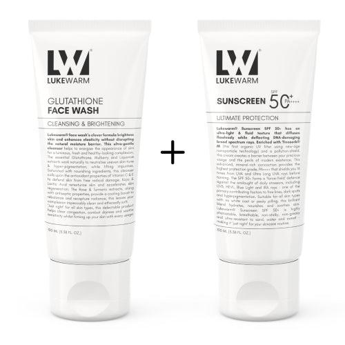Lukewarm Face Wash & Sunscreen : Secure your Glutathione Glow with Advanced Hybrid Sunscreen SPF 50+ PA++++ - Lukewarm