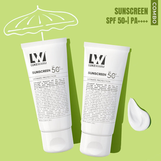 Lukewarm Sunscreen SPF 50+ PA++++, 100ml (Pack Of 2) - Lukewarm