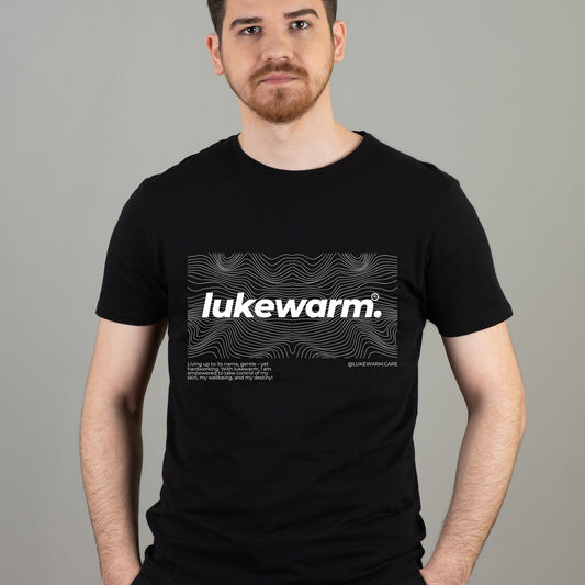 Lukewarm Black Round Neck T-shirt - Elegant Lines