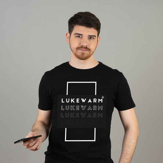 Lukewarm Black Round Neck T-shirt - Centered Vibe